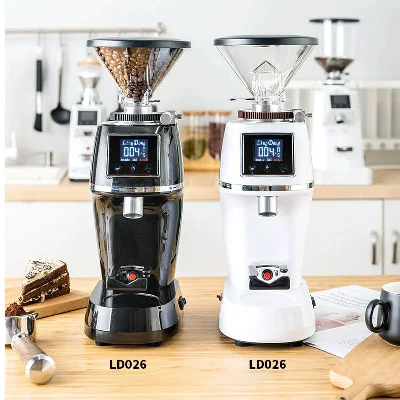 Coffee Grinder 60mm Stainless Steel Conical Grinding Disc Touch Operation Timing Qu tative Espresso Coffee Mill