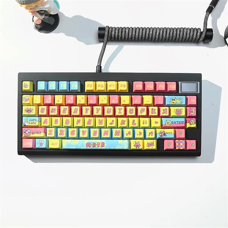 Copritasti per tastiera meccanica PBT a sublimazione termica a cinque lati, graffiti divertenti e-sport di animazione, altezza originale