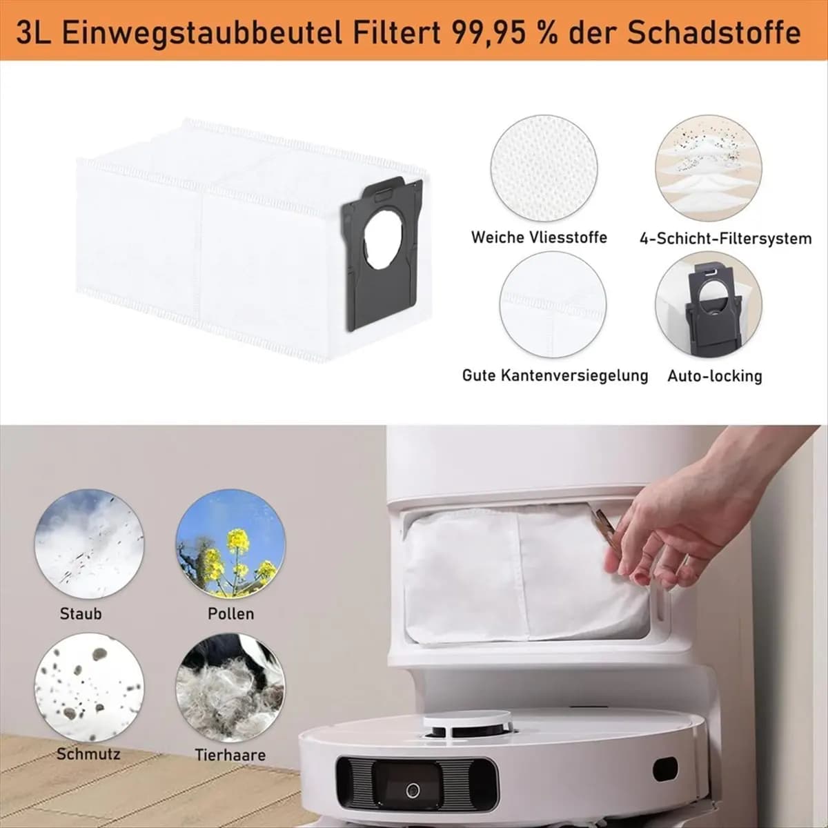Parti di Ricambio ABKB per Robot Aspirapolvere X40 Ultra Complete / L40 Ultra: Spazzola Principale, Spazzole Laterali, Filtri HEPA, Sacchetti Raccoglipolvere