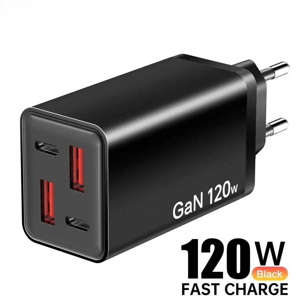 120W GaN USB C Charger PD QC3.0 Fast Charging Phone Charger Adapter For iPhone 16 Samsung Xiaomi Huawei Multi Ports Wall Charger