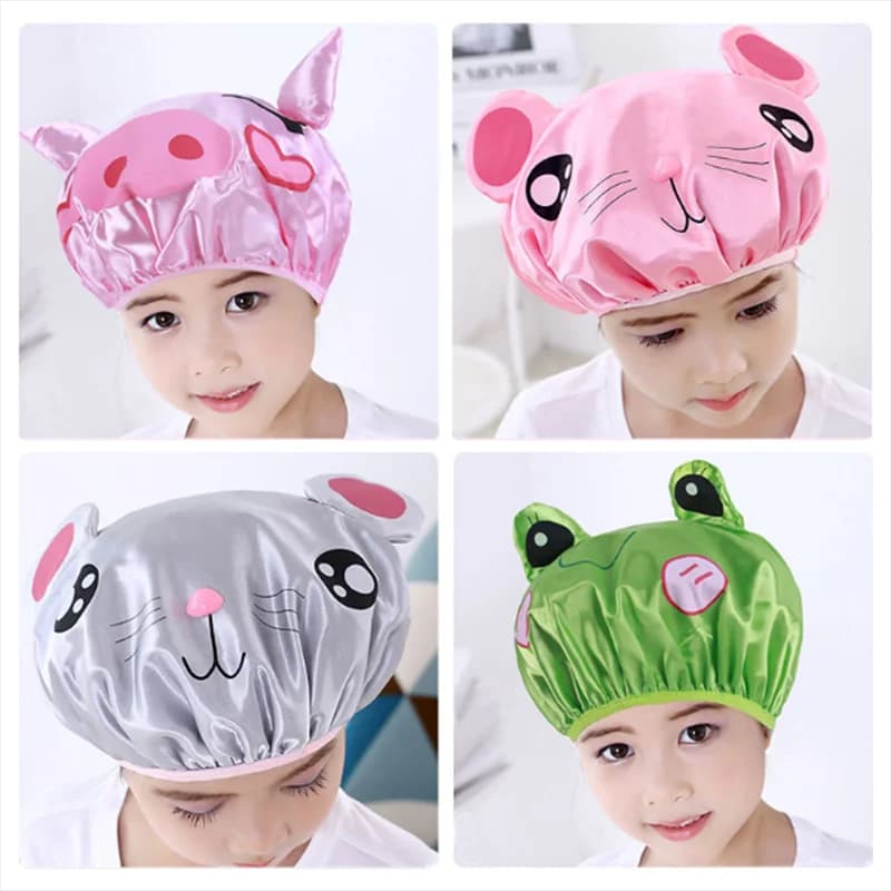 Kids cartoon shower head Cushion for cute shampoo creative waterproof double layer colorful bathroom accessories for children
