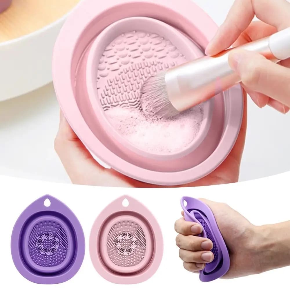 Nuova Ciotola Multifunzionale per la Pulizia dei Pennelli da Trucco, Pieghevole in Silicone, Strumento per il Lavaggio Cosmetico per Donne