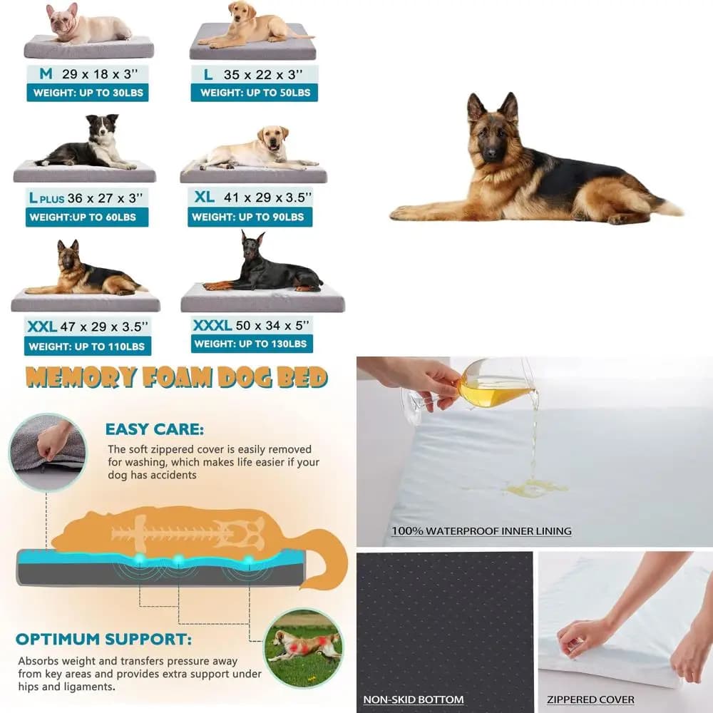 Cuccia ortopedica extra large per cani, rivestimento lavabile XL, memory foam con gel rinfrescante, supporta fino a 50 kg