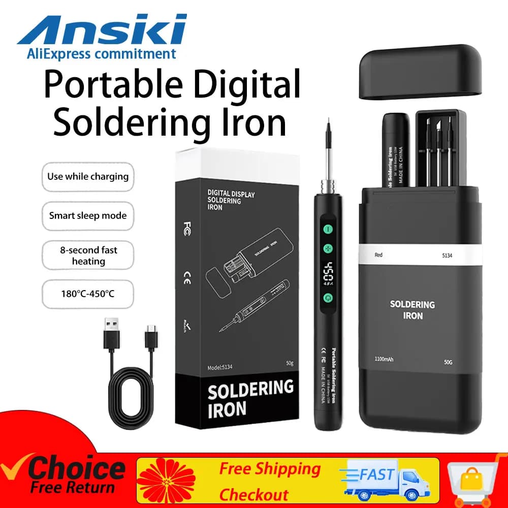 ANSIKI C213S Alimentatore CC Nucleo di riscaldamento interno integrato per riscaldamento rapido di mini strumento di saldatura wireless portatile da 15 W