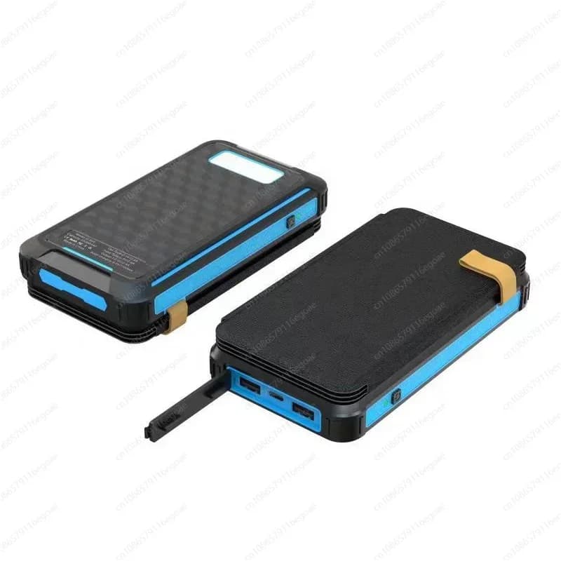 Caricabatterie portatile pieghevole impermeabile da 25000 mAh con lampada a LED integrata