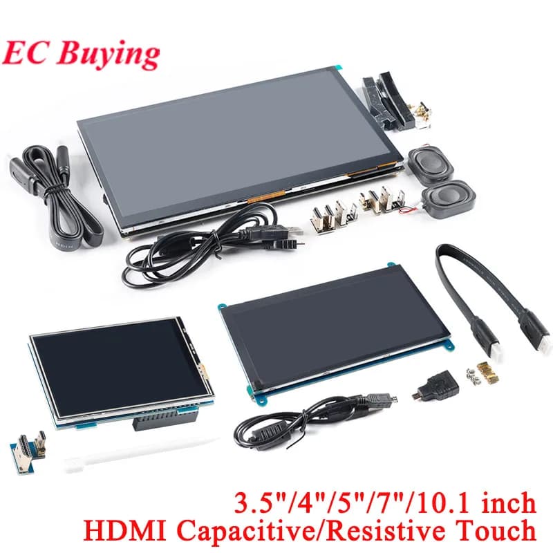 LCD display capacitive resistive HDMI 3.5 "4" 5 "7" 10,1 "inch 1024*600 800*480 for Raspberry Pi win7/win8/win10