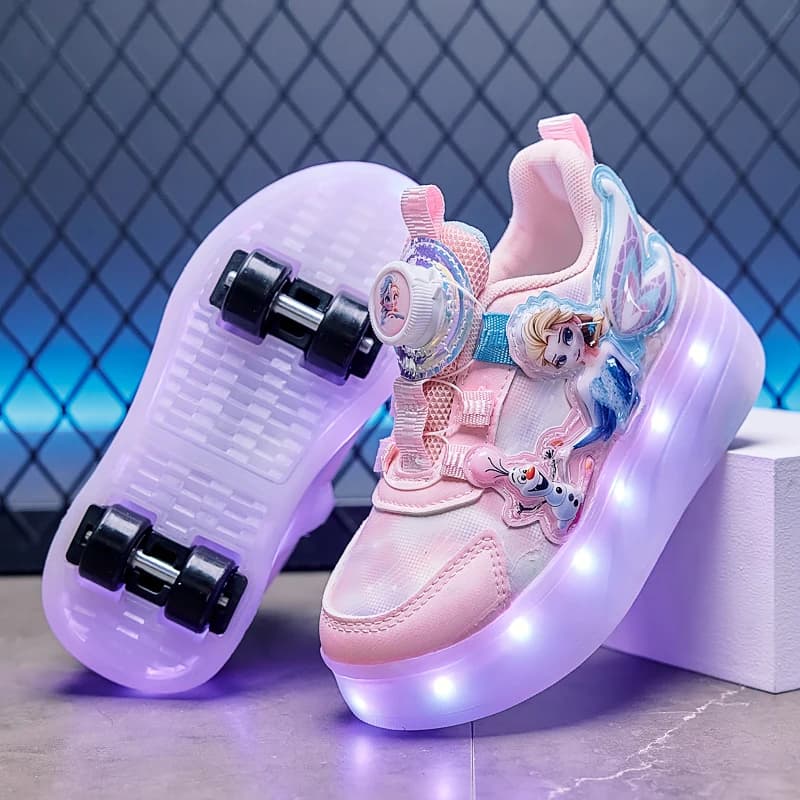 Kids led skate shoes Disney Princess Two Wheeled for Girls 2025 Bright Sport Sneakers