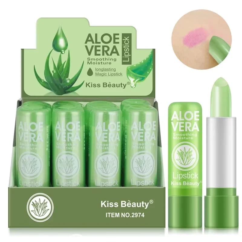 1/12pcs Cambia Colore Balsamo per le labbra Colorato Rossetto Aloe Vera Rossetto Idratante di Lunga Durata Idratante Nutriente Cura delle labbra