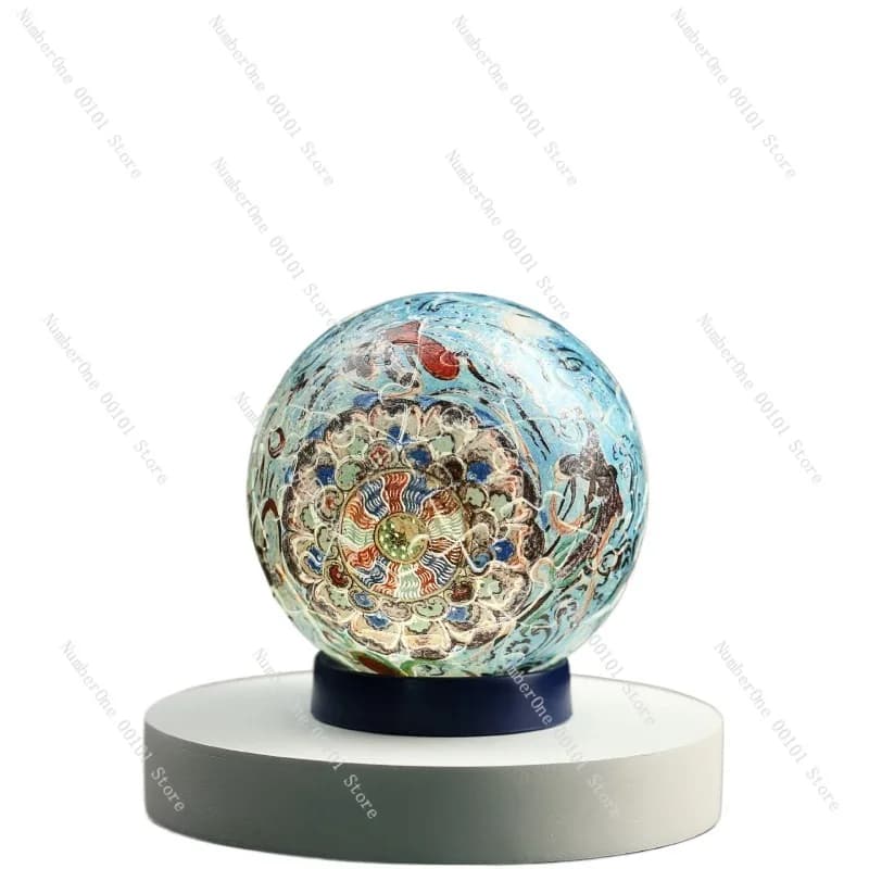 Idea Regalo Donna: Lampada Notturna a LED con Motivo Soffitto Apsara Volante di Dunhuang, Ornamento da Scrivania, Souvenir Culturale Creativo, Compleanno