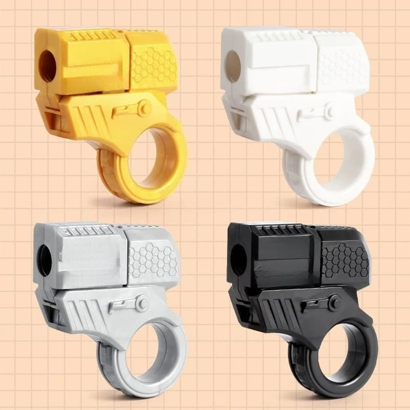 Nuova Mini Pistola con Espulsione del Bossolo, Anello da Dito EDC Antistress, Fidget Spinner a Cricchetto, Giocattolo Antistress per Ansia
