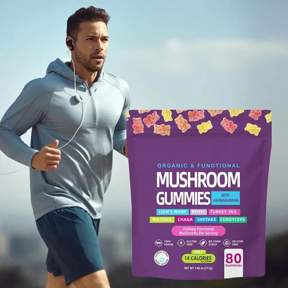 2 bag of fungus gommose caramels with KSM-66 Ashwagandha and super organic vitamin C suplement for enhanced focus and immune system support