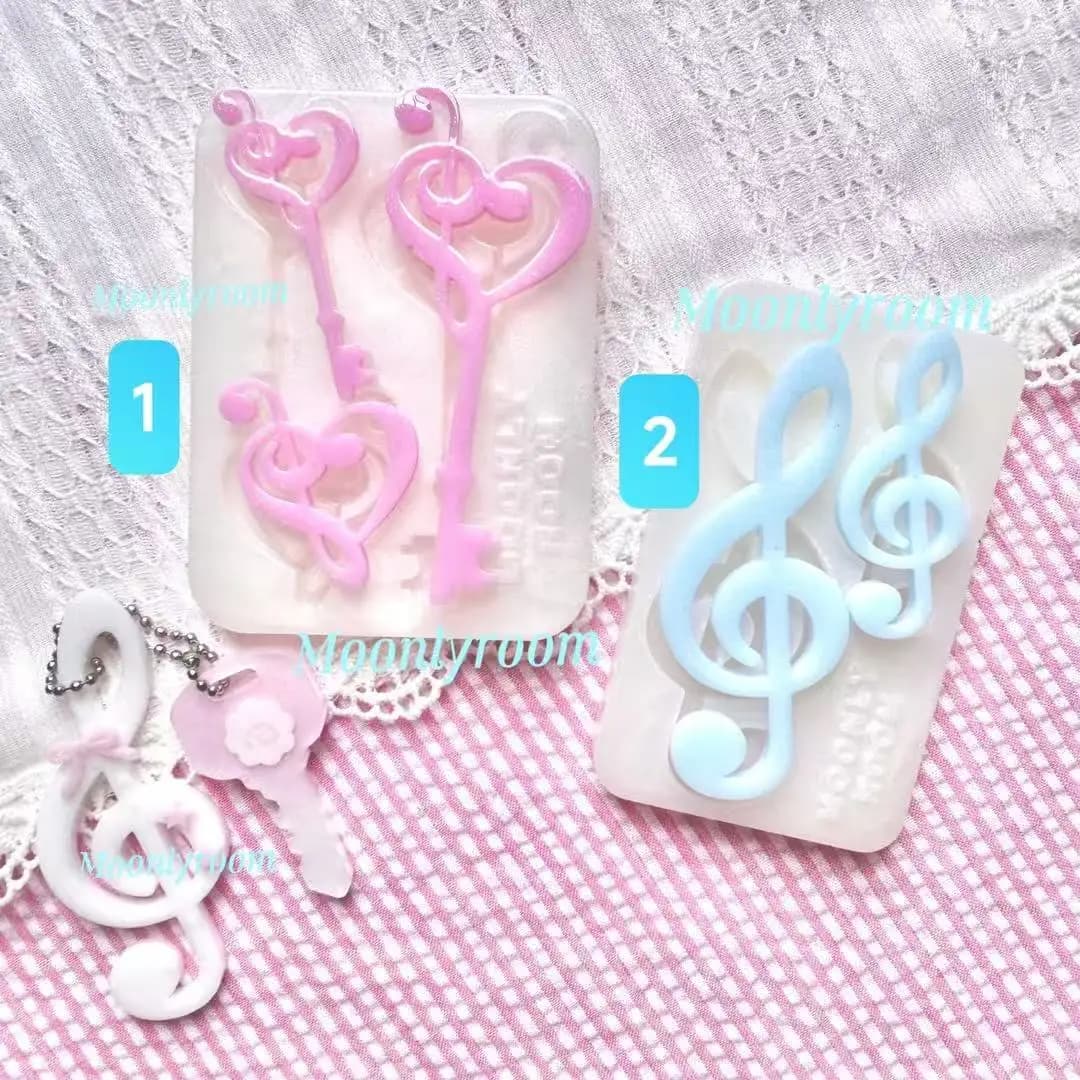 Accessori per note musicali Stampo per colata in resina Accessori per stampi in silicone Stampo per liquidi in resina Portachiavi in resina Stampo in silicone Stampo in resina