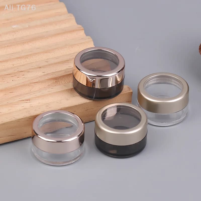 Confezione da 5 Pezzi Organizzatore per Manicure, Contenitore Trasparente in Plastica per Cosmetici, Flacone per Glitter, Scatola per Ombretto in Polvere, Contenitore per Gel Unghie e Paillettes