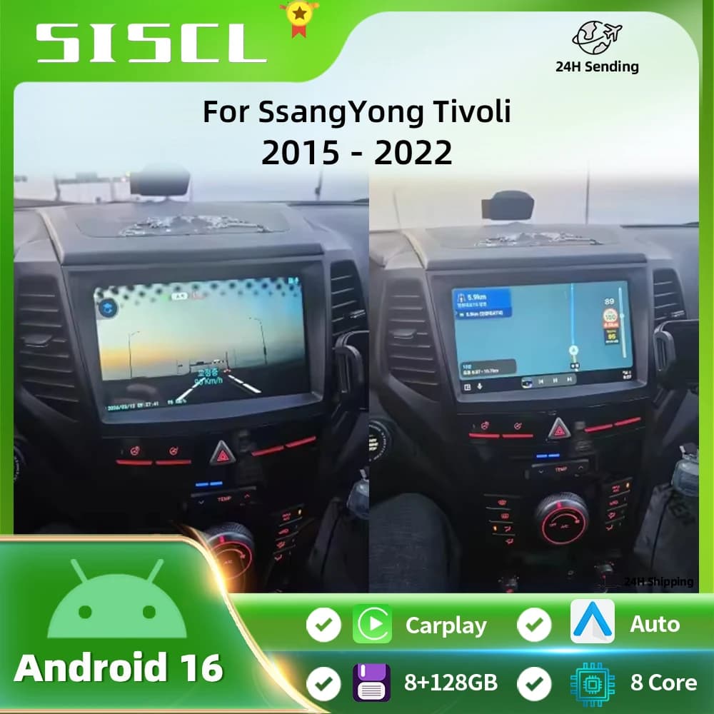 Autoradio Android 16 with Carplay and Screen 2K for SsangYong Tivoli 2015-2022 - Stereo Multimediale 2 DIN
