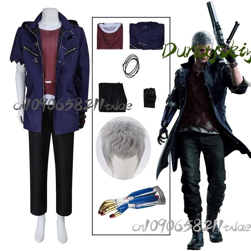 Nero Cosplay Costumes Wig Props Coat Pants High Quality Pvc Gloves Devil 5 Jirai Kei Gothic Punk Halloween Christmas Party Daily