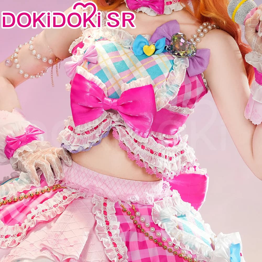 Costume Cosplay di Nijino Yume dall'Anime Aikatsu Stars! Costume natalizio da donna con vestito rosa carino Nijino Yume Cosplay 2026