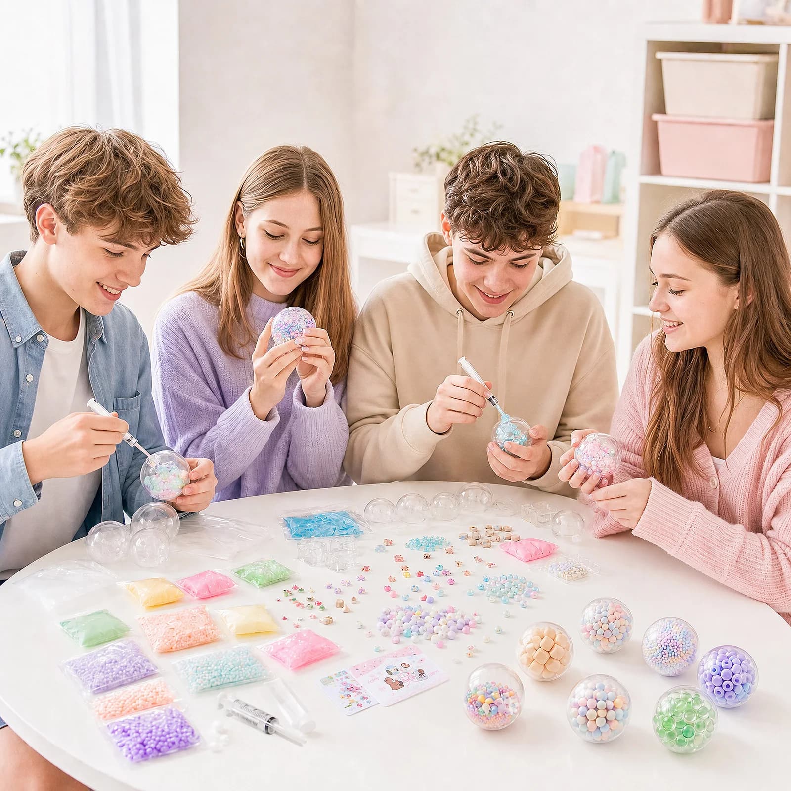 6cm Ball Skins DIY Stress Ball Making Kit Slime 5cm Ball Skins Squishy Ball Maker Kit Gloves Clay Stress Ball Kit For