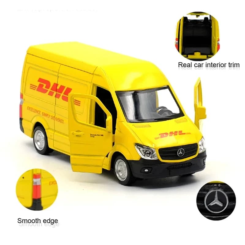 1:36 RMZ CITY Sprinter (DHL) Alloy Diecast Car Model Toy With Pull Back For Children Gifts Toy Collection Gift for Birhday