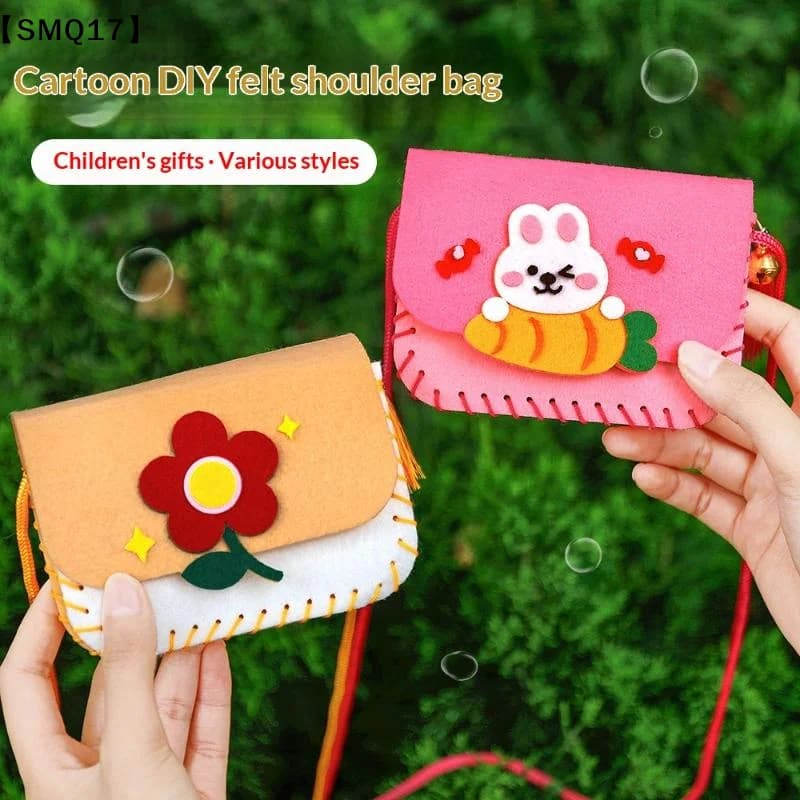 Cute Felt Felt Bag Making Kit Crafts Art Sewing Toy Crossbody Bag Kindergarten Cartoon Handmade Bag【SMQ】