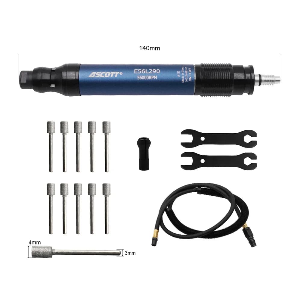 Air Micro Grinder Pencil Kit 56000RPM Pneumatic Engraving Pen with grinding bits for Engraving, Polishing, Cutting Tools