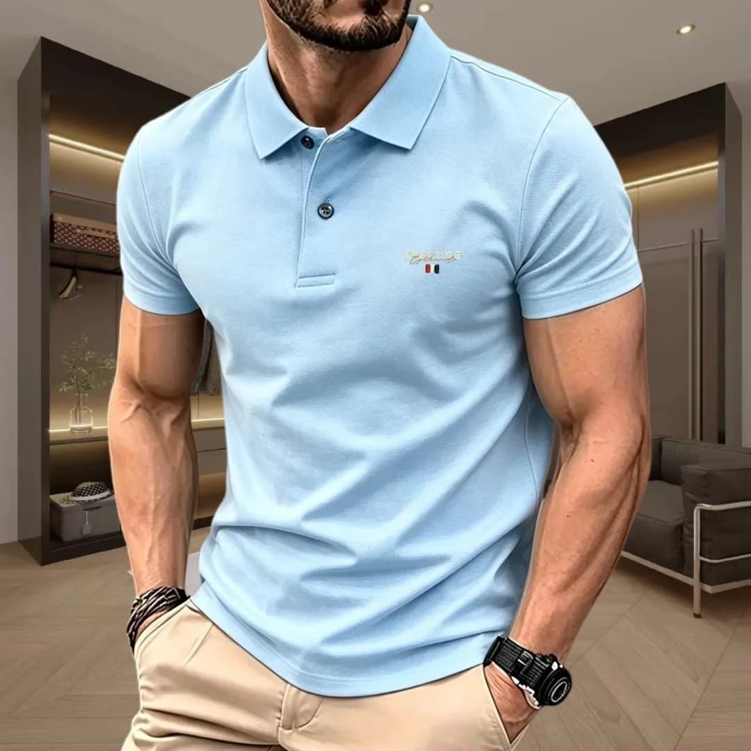 Polo da Uomo 100% Cotone Puro di Alta Gamma, Manica Corta, Estiva, Lusso, Moda, Ricamo Lettere, Top da Golf, T-Shirt Casual