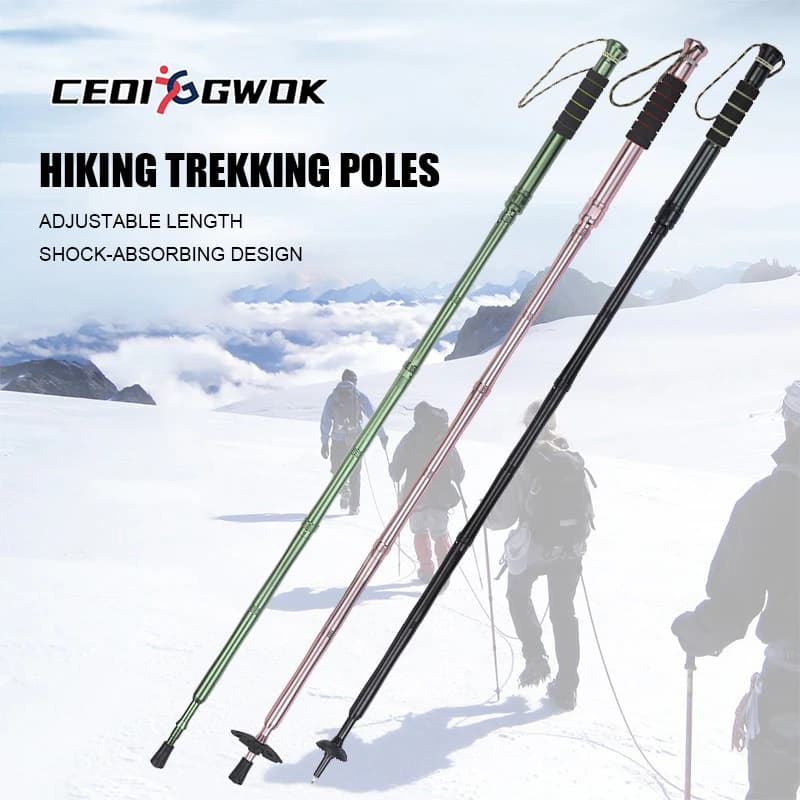 CEOI GWOK Bastoncini da Trekking Ammortizzanti, Leggeri in Lega di Alluminio, Telescopici per Escursionismo e Arrampicata