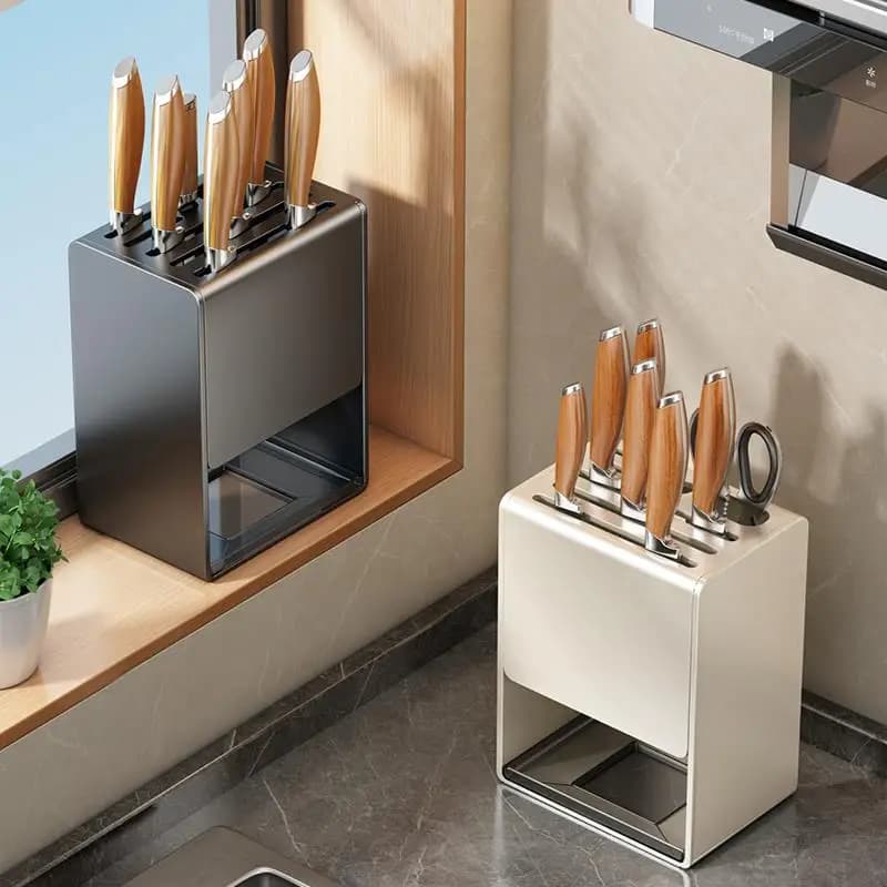 Coltello da cucina a parete Premium FZY Ra Nessuna perforazione richiesta Elfo portaoggetti in acciaio al carbonio per l'organizzazione di utensili da cucina