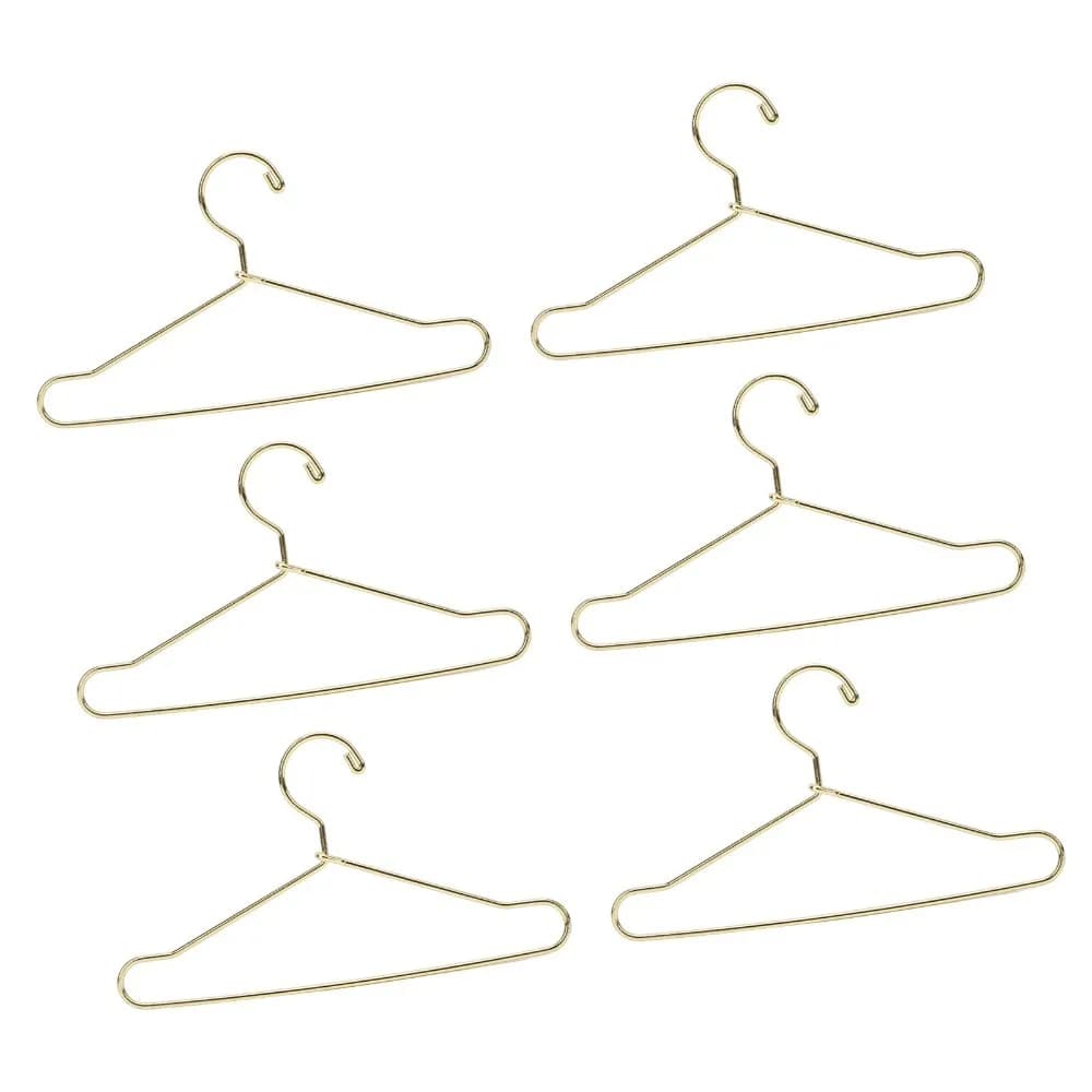 10pcs Miniature Stainless Steel House Clothes Hanger Gold 100mm Garment Hanger Rose Gold Mini Hanger Playhouse Use