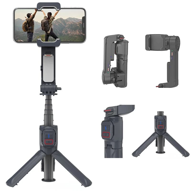 Stabilizzatore cardanico A10 Stabilizzatore cardanico pieghevole Selfie Stick per videocamera del telefono cellulare