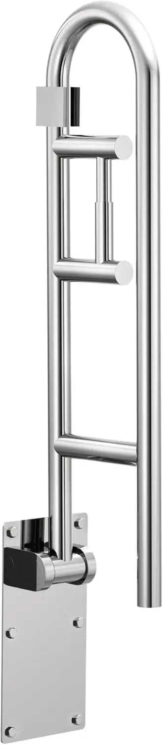 Maniglia di Sicurezza Ribaltabile in Acciaio Inox da 30 Pollici con Portarotolo per Bagno e Assistenza agli Anziani