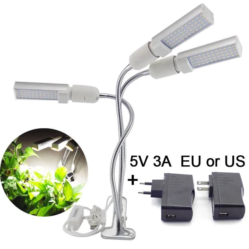 Sunlike 5V USB Timing 44 LED Plant Grows Light Bulb Full Spectrum Fito Lamp Growth Kit for Plant Seed Growing Tent