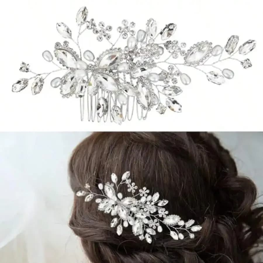 Elegant Crystal Rhinestone Bridal Hair Comb For Women Wedding Accessory