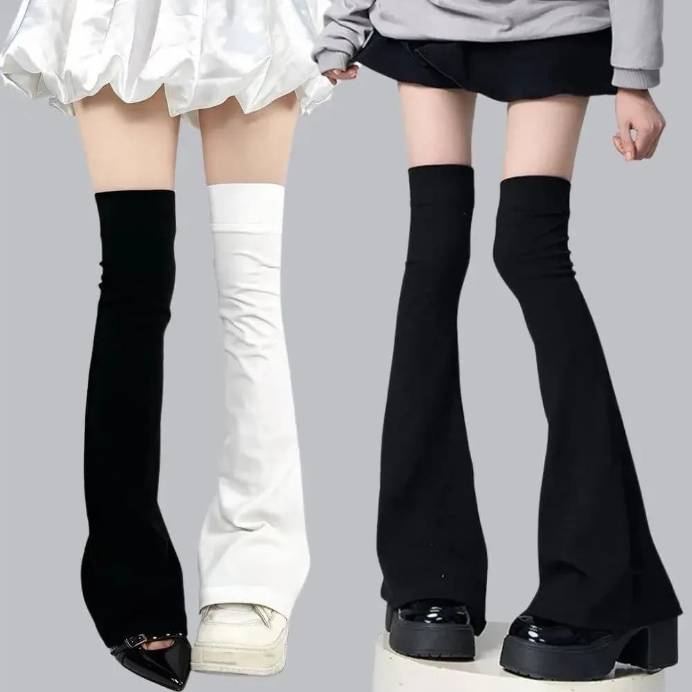 Calze Y2K Gothic Lolita sopra il ginocchio, calze lunghe Lolita, scaldacollo in stile giapponese, accessori elastici per le gambe