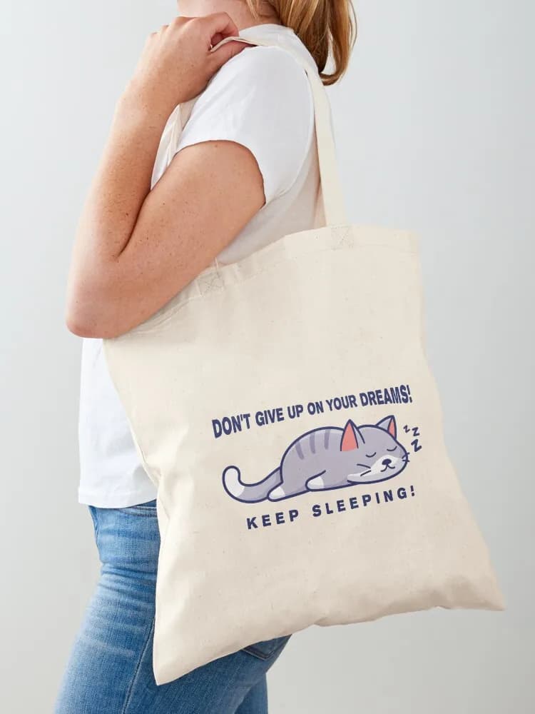 Borsa tote Cat Sleeping and Dreaming, borsa tote di lusso da donna, ottima borsa, regalo, tote screen