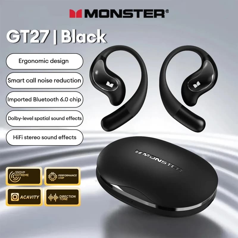 Choice Monster GT27 New OWS Bluetooth headphones 6.0 ENC Stereo play headphones with noise cancellation Waterproof sports earphones