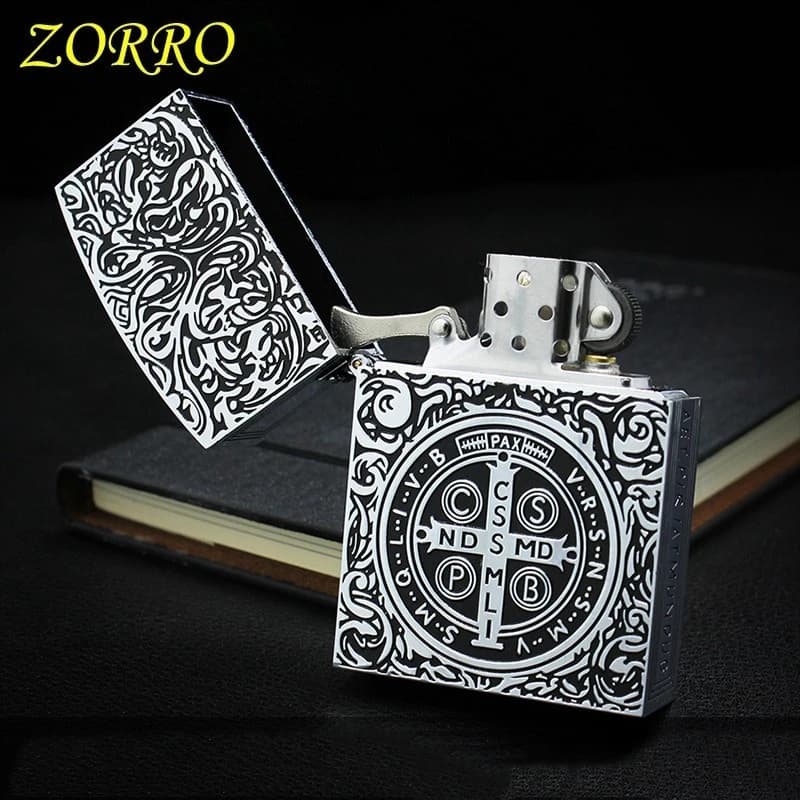 Accendino ZORRO Z91178 versione grande Constantine con guscio in rame, resistente al vento, regalo per uomo