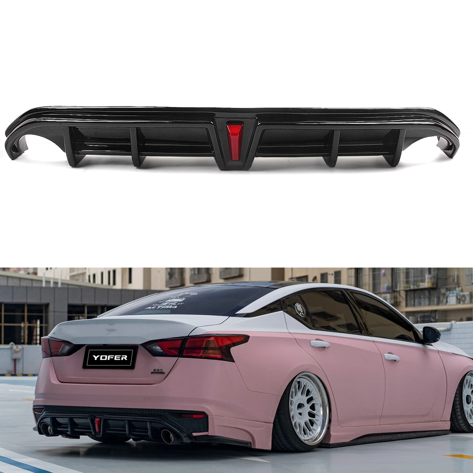 Labbro diffusore paraurti posteriore con luce LED per Nissan Altima 2019-2022