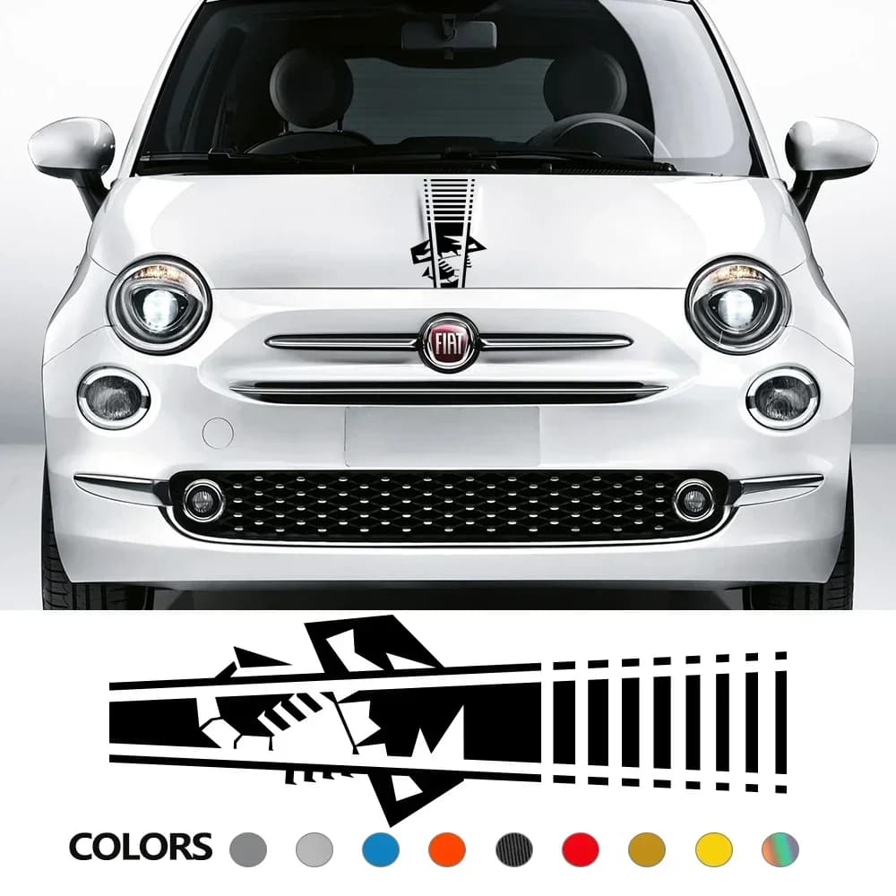Auto Cofano Cofano Adesivi Strisce Pellicola Del Vinile Decalcomanie Creativo Auto Styling Decorazione FAI DA TE Accessori Per Fiat 500 Abarth 595 500X