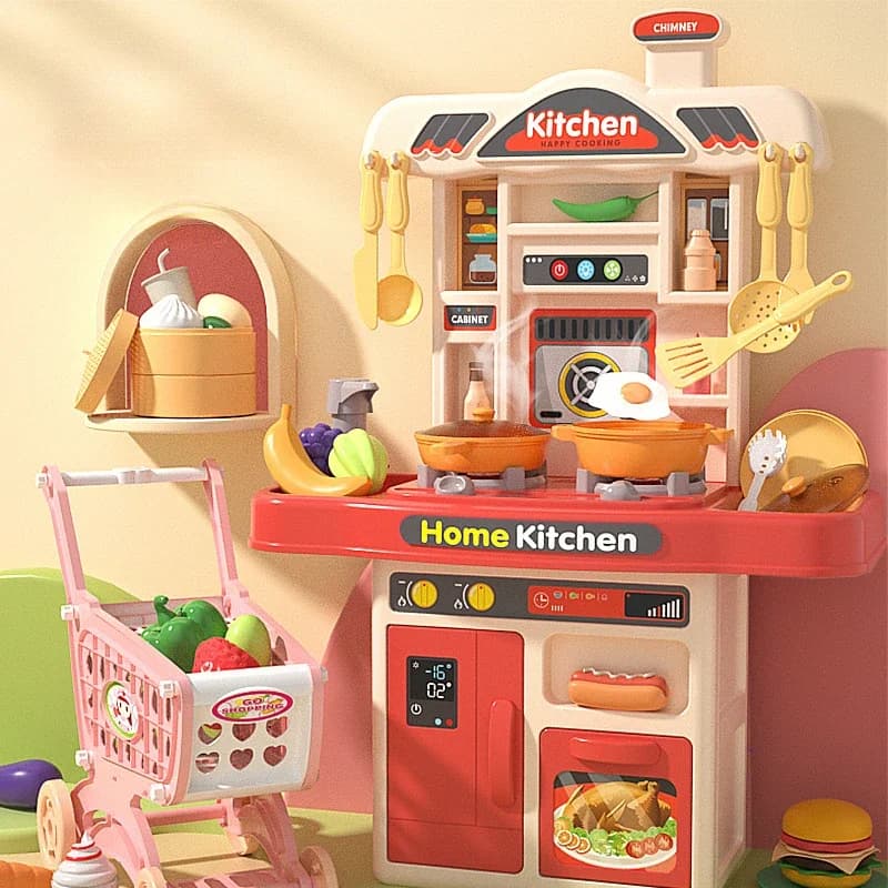 Cucina Giocattolo per Bambini con Suoni, Set Educativo di Utensili da Cucina per Bambine, Gioco di Ruolo
