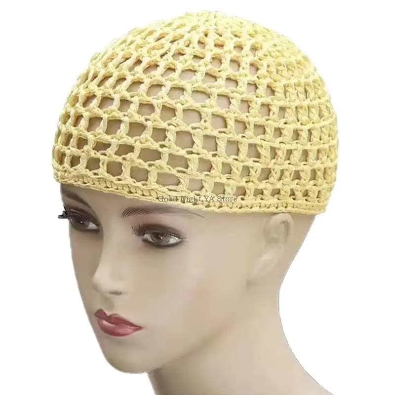 Cappello senza all'uncinetto scavato Cappello con teschio lavorato a maglia traspirante Cappello pullover semplice per da