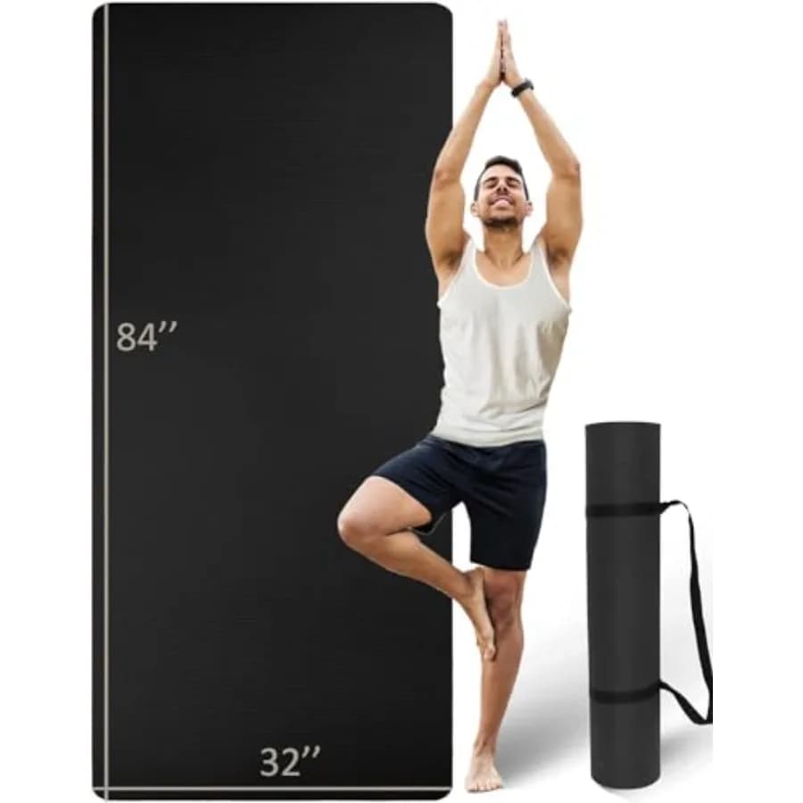 Tappetino da yoga extra lungo e largo per uomini e donne alti, 84'' x 32'' x 7mm, tappetino da yoga oversize a doppia faccia antiscivolo, Pro TPE