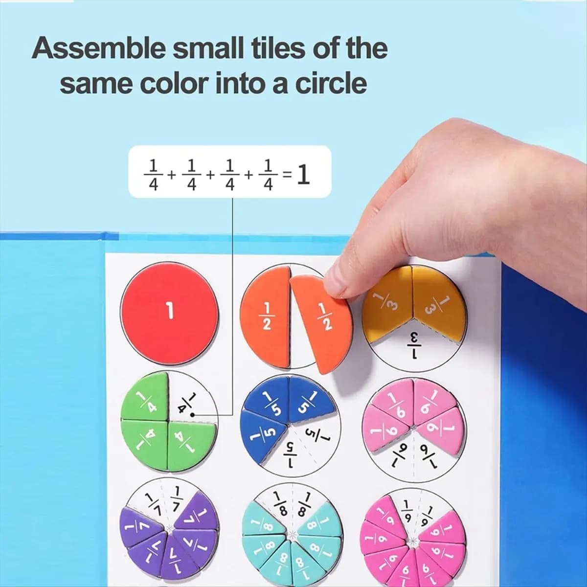L79A Magnetic Fraction Tiles & Fraction Circles Activity Set, Magnetic Score Disk Demonstrator, Fractions Educational