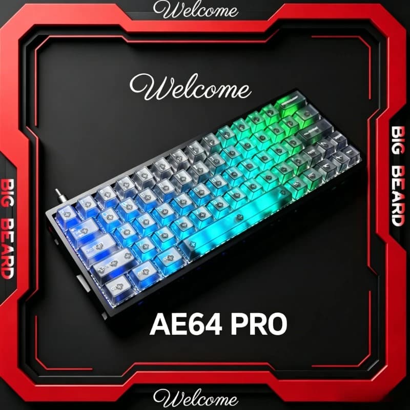 Everglide AE64 Pro HE Gaming Keyboard Hall Effect Magnetic Switch Support RT 0.001MM 8kHz Polling Rate Dual RGB ADC Link SOCD MT