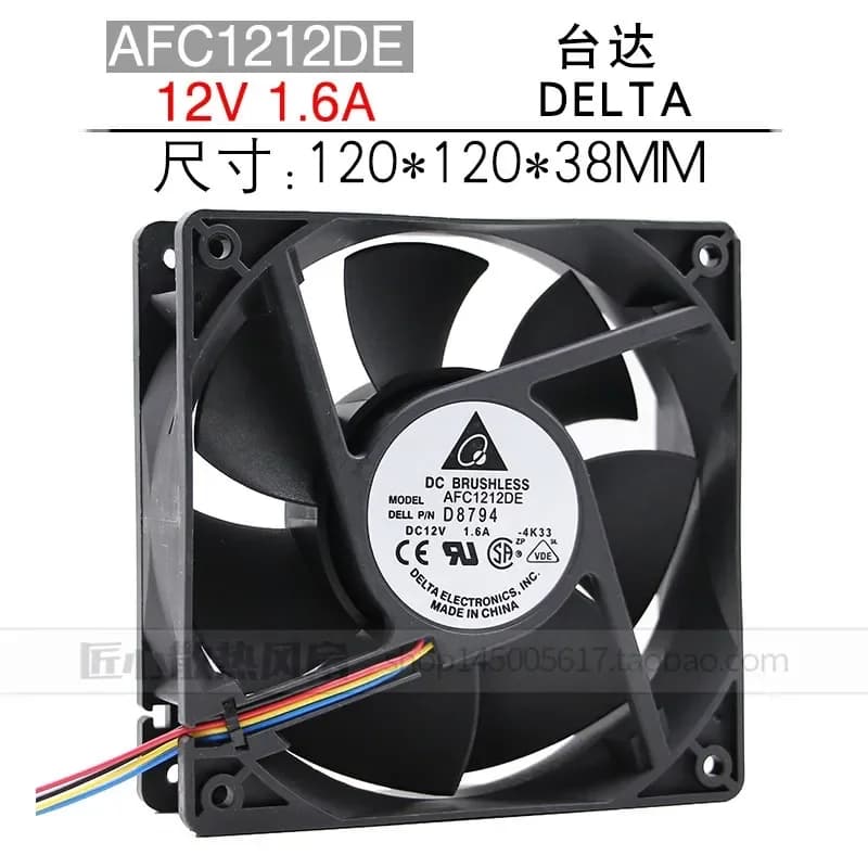 for Delta AFC1212DE 12038 12V 1.6A 12CM High Airflow Temperature Controlled PWM Cooling Fan