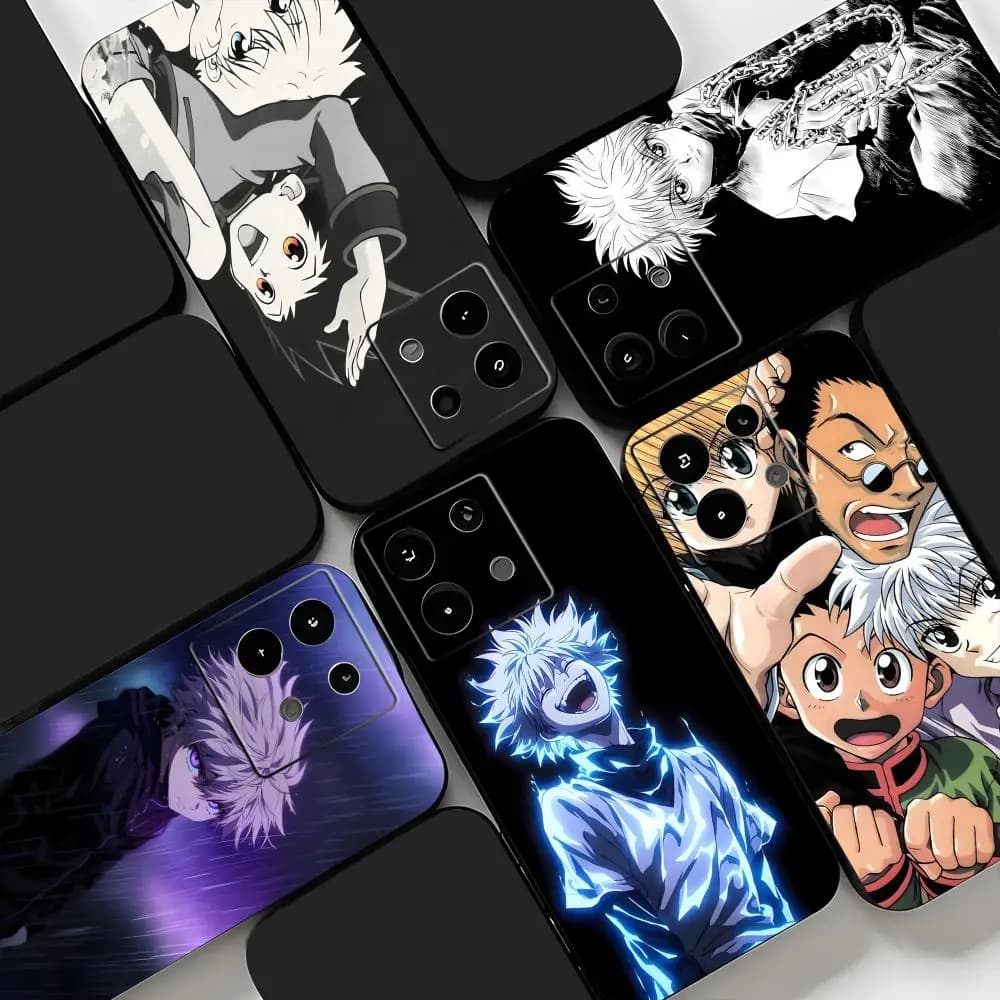 Anime H-Hunter K-Killua Phone Case For Redmi Note 14 13 12 11 Pro Plus S 5G 14C A3 Soft Black Phone Cover
