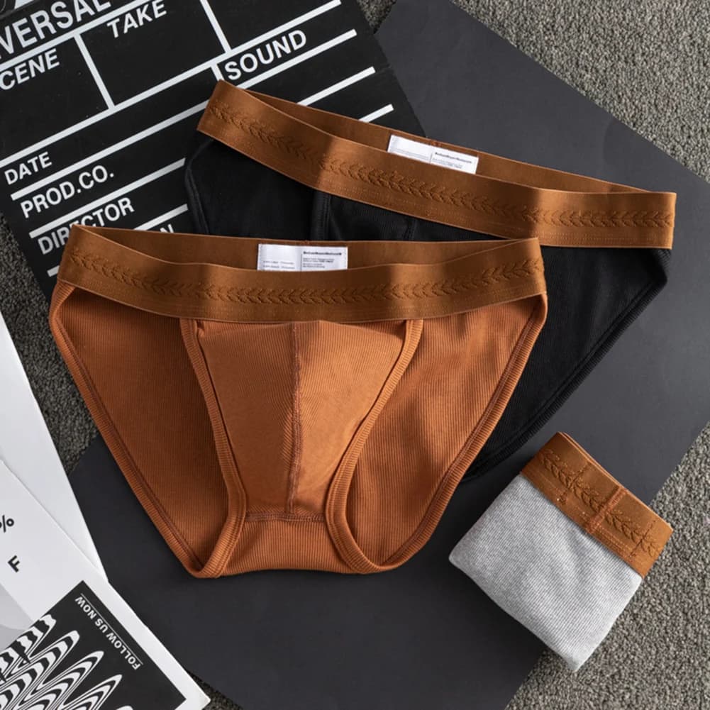 1pc Men's Casual Sports Panties Breathable Cotton Briefs Low Rise Elastic Bulge Pouch Lingerie Underwear Shorts