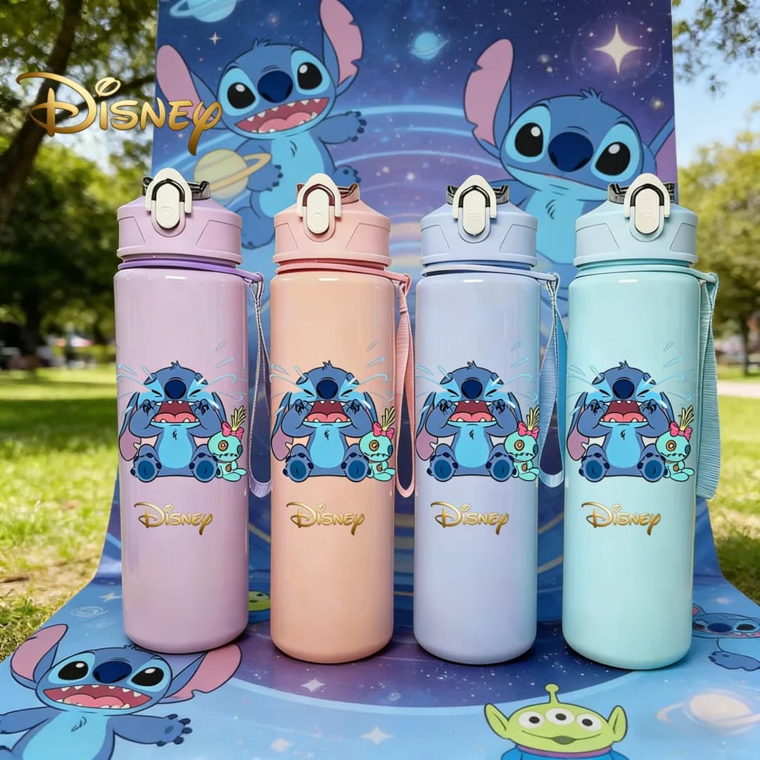 Stytch 3D printing Disney bottle, new snap cap with button, original cartoon design, reusable and lightweight
