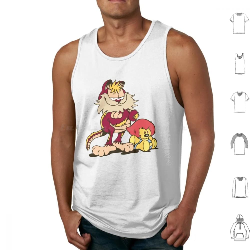 Snarfield Canotte Stampa Cotone Dundercats Snarfield Silly Parody Divertenti Fumetti Cartoni animati Gatti Cultura pop Popnerd