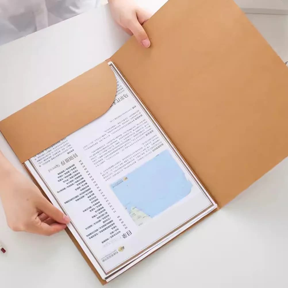 10 Pezzi Cartelle Portadocumenti in Carta Kraft A4, Cartella Presentazione Bifold con Tasca Singola, Organizzatore Documenti per Ufficio