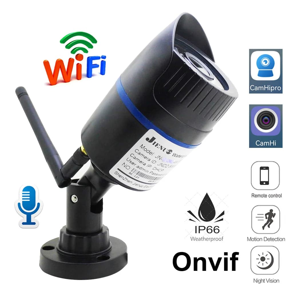 1080P Wifi Telecamera bullet IP Cctv Sicurezza Wireless Video a infrarossi Audio Sorveglianza Esterna Impermeabile Home Cam Ipcam Onvif